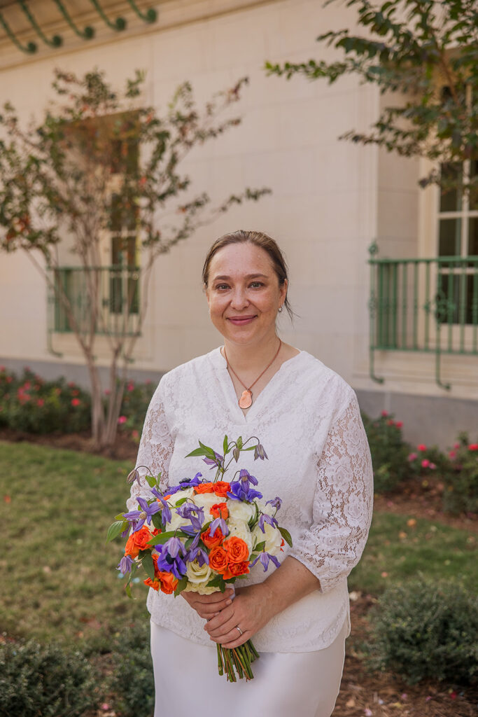 Rachele takes another bridal close up on the UT campus.